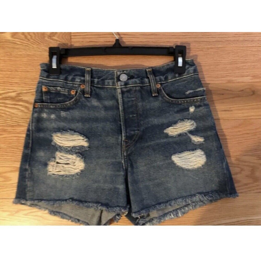 Levi's Wedgie Jean Shorts Denim Blue Size 26 Excellent Condition